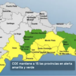COE mantiene 19 provincias en alerta amarilla y 9 en verde; Vaguada deja más de 30 mil desplazados y 28 comunidades incomunicadas